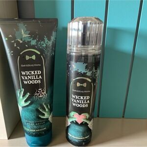 Bath & Body Works Body Cream Fragrance Mist WICKED VANILLA WOODS 8 oz Magical